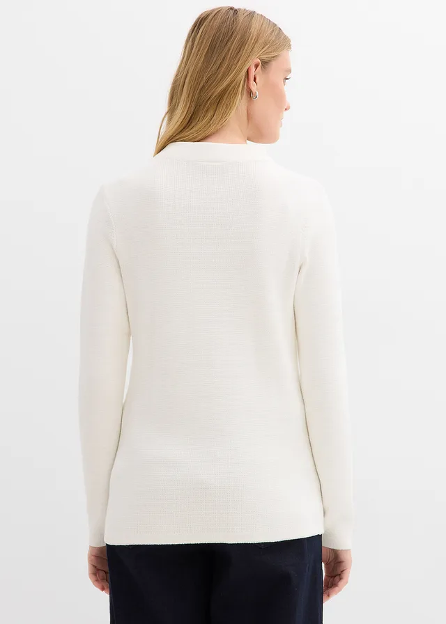 Pull à col montant, Couleur: écru