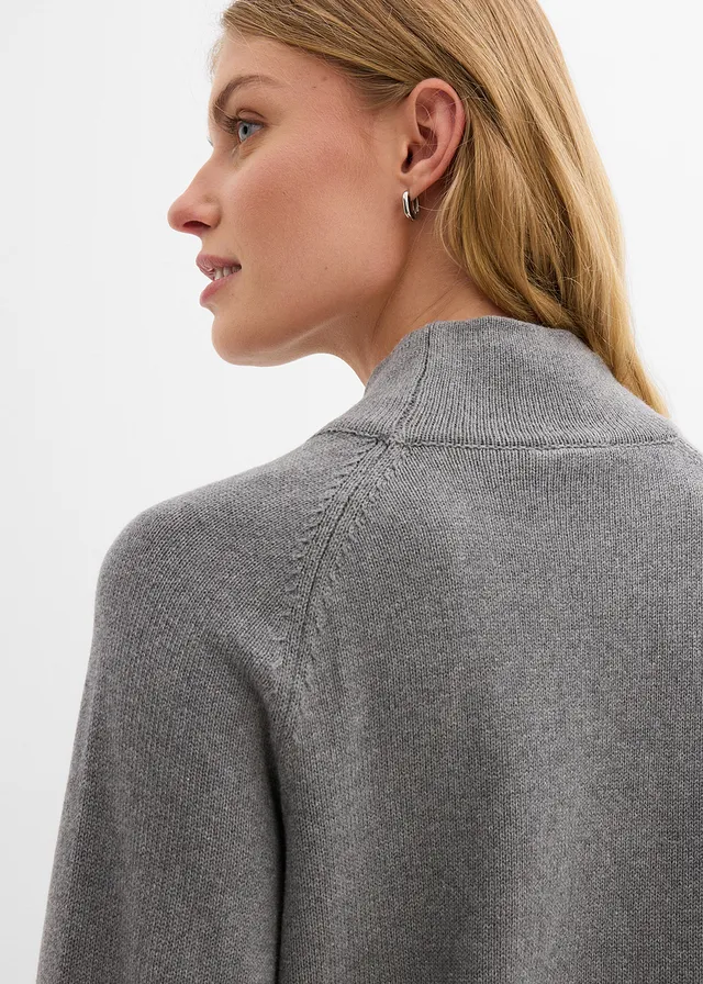 Pull col roulé 100% coton • gris chiné • product-page.page-title-suffix