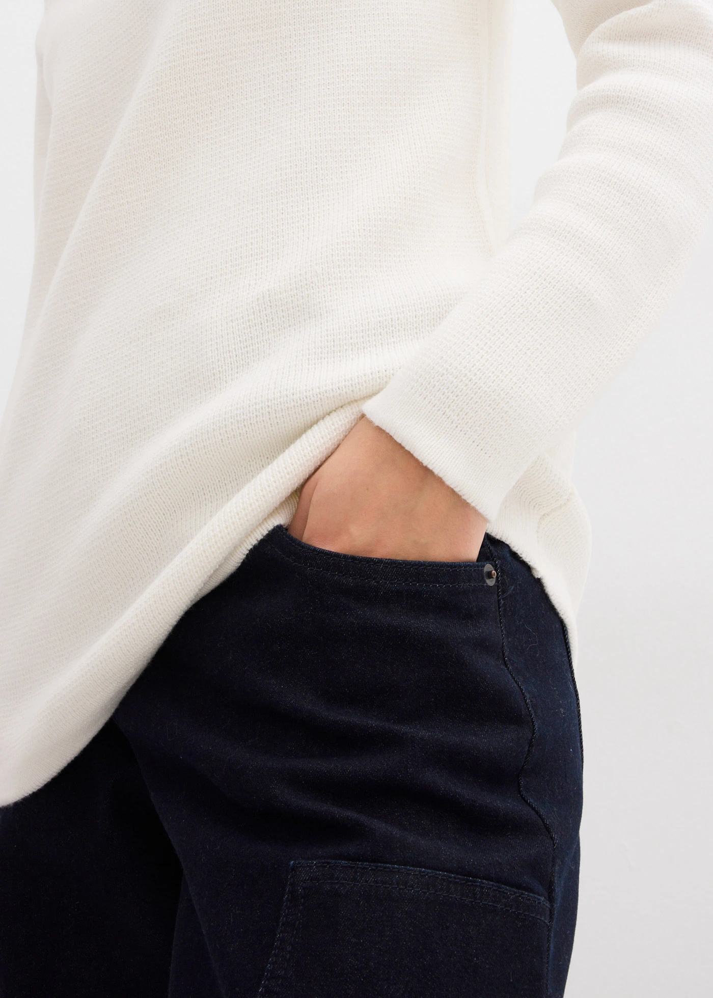 Pull à col montant • ecru • Boutique bonprix