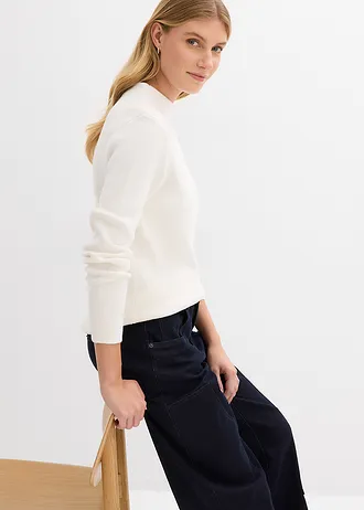 Pull à col montant • ecru • Boutique bonprix