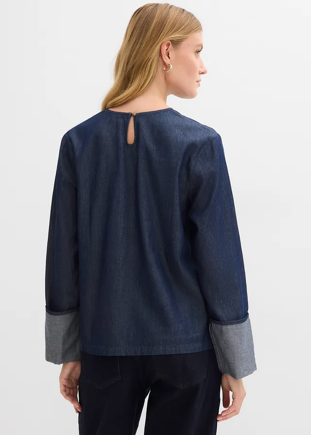 Blouse en jean à manches amples • bleu foncé denim brut • product-page.page-title-suffix