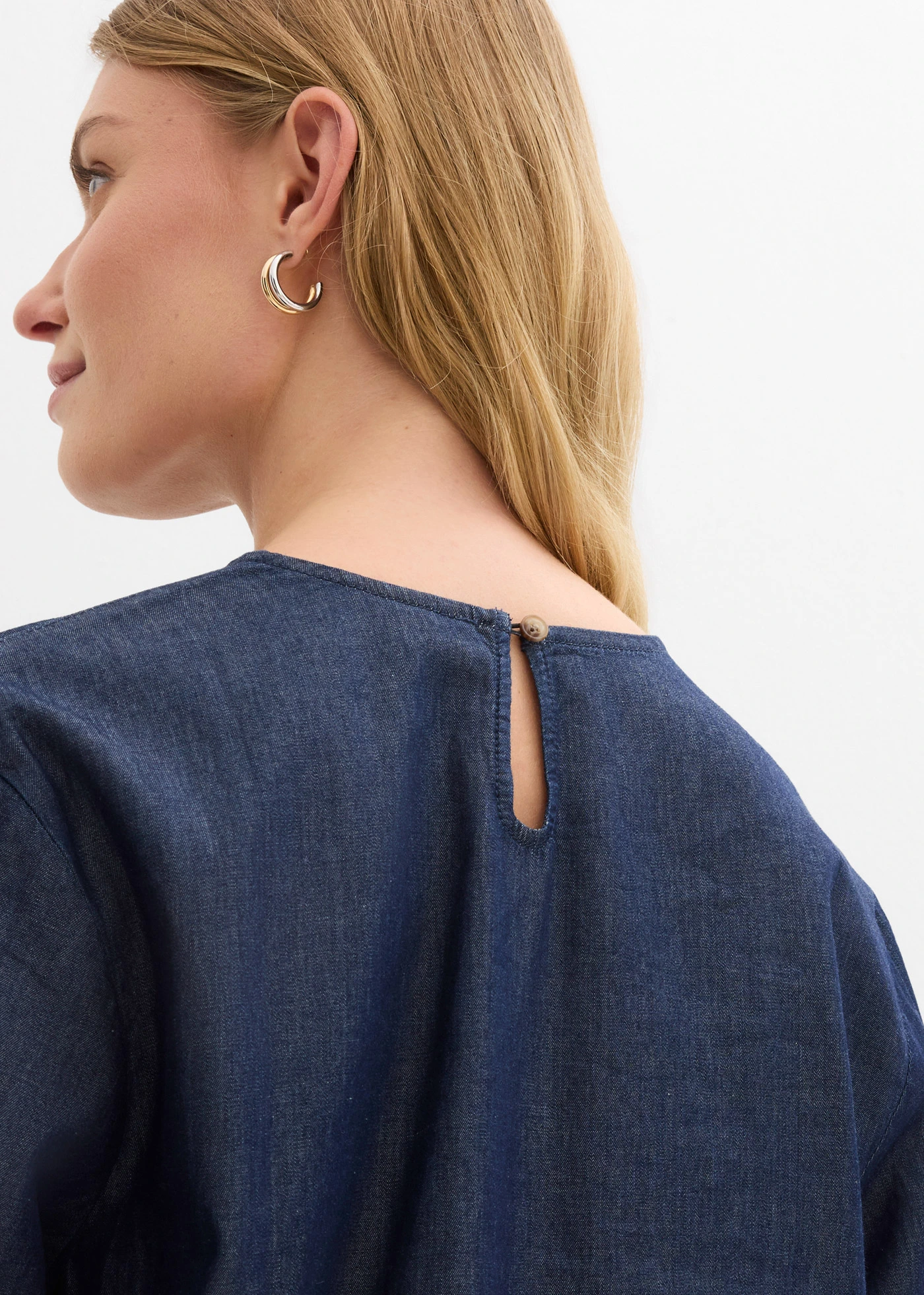 Džínová halenka se širokým rukávem • sytě modrý denim unwashed • bonprix obchod