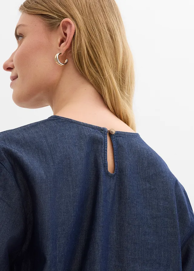 Blouse en jean à manches amples • bleu foncé denim brut • product-page.page-title-suffix