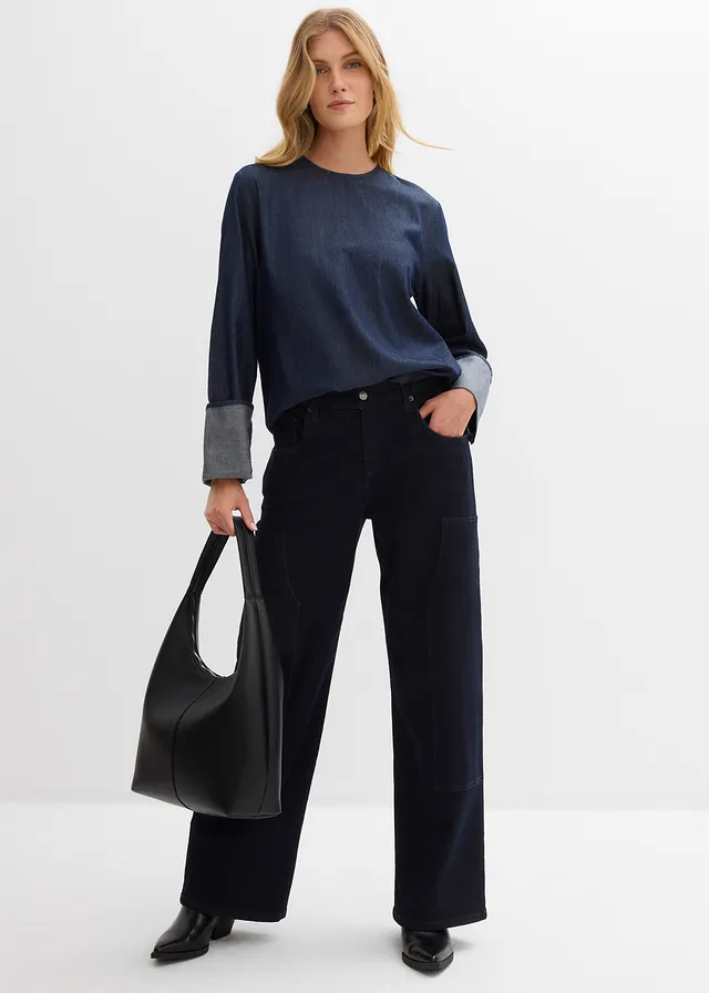 Blouse en jean à manches amples • bleu foncé denim brut • product-page.page-title-suffix