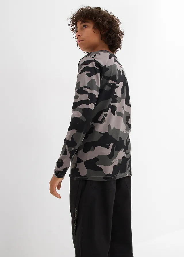 Longsleeve van puur katoen (set van 3) • wit+zwart+grijs met print • product-page.page-title-suffix