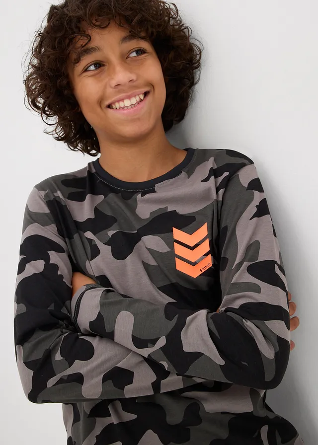 Longsleeve van puur katoen (set van 3) • wit+zwart+grijs met print • product-page.page-title-suffix