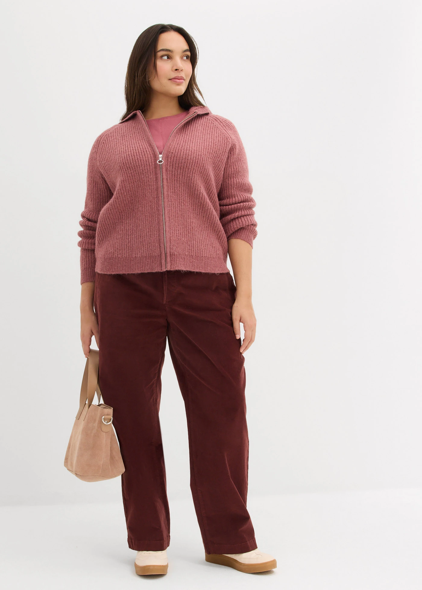 Manšestrové kalhoty ze směsi s bavlnou • kávově hnědá plus size • bonprix obchod