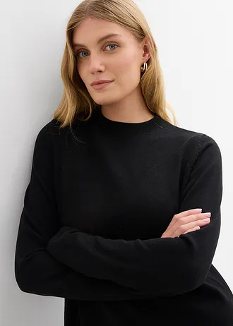 Pletené šaty v áčkové linii • černá • bonprix obchod