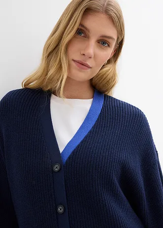 Kardigan z čisté bavlny • tmavě modro-drahokamově modrá • bonprix obchod
