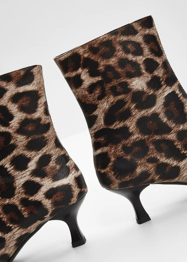 Bottines, Couleur: marron léopard