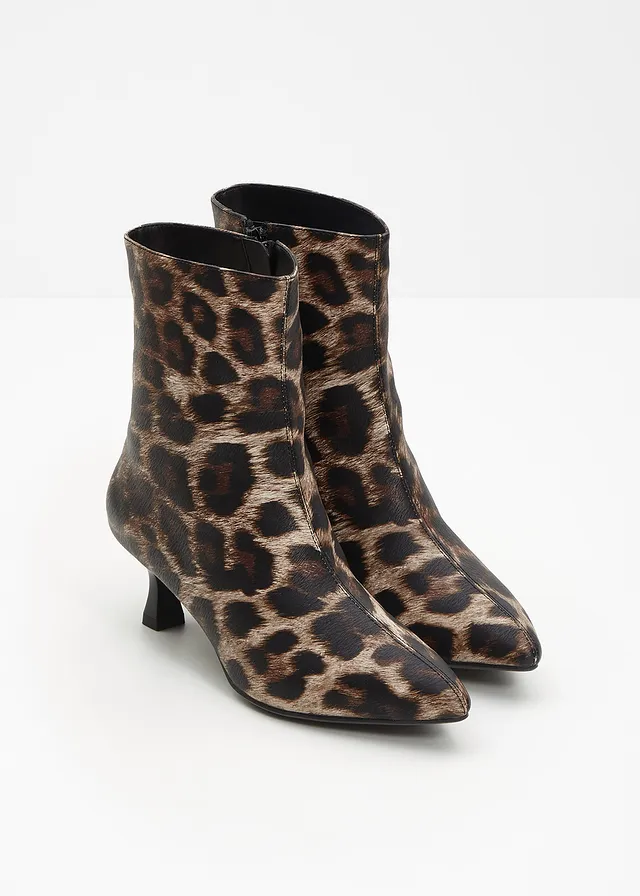Bottines, Couleur: marron léopard