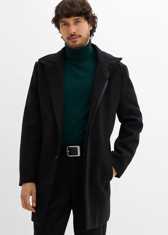Manteau court aspect laine