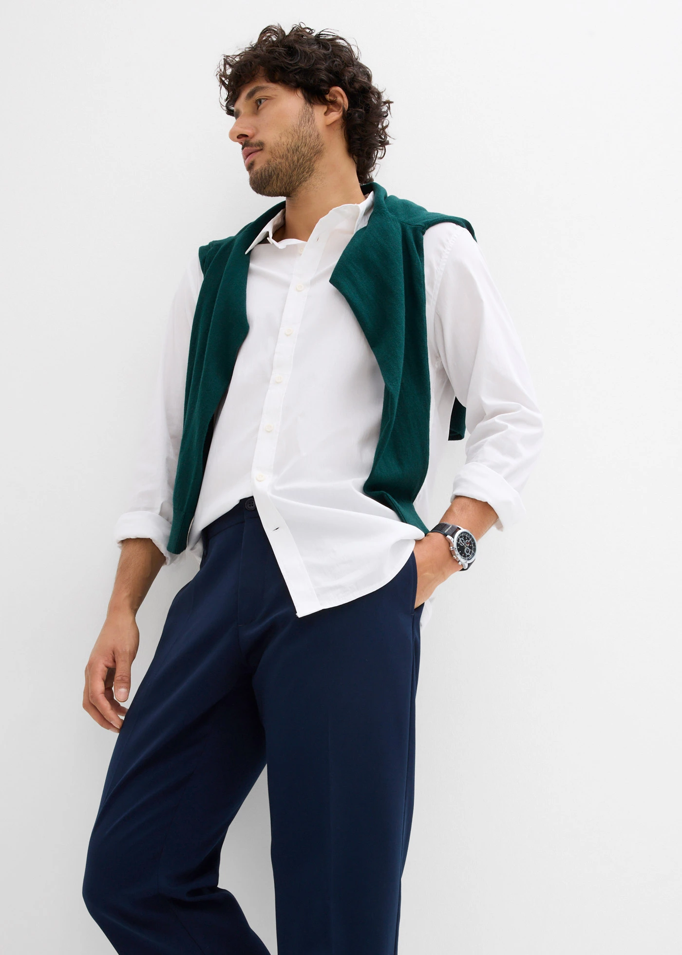 Elegantní kalhoty s puky, Regular Fit • tmavě modrá • bonprix obchod