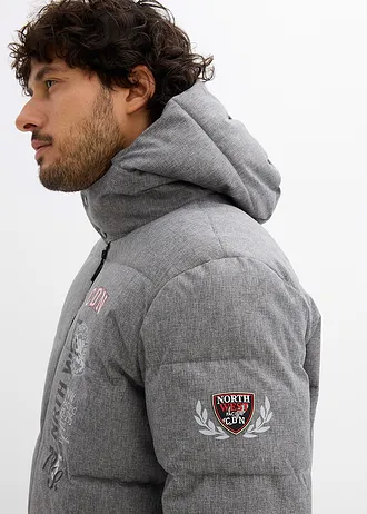 Doudoune chaude à capuche • gris chiné • Boutique bonprix