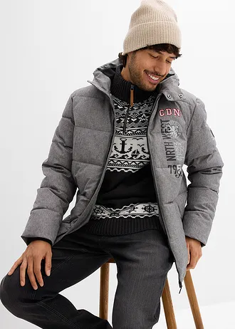 Doudoune chaude à capuche • gris chiné • Boutique bonprix