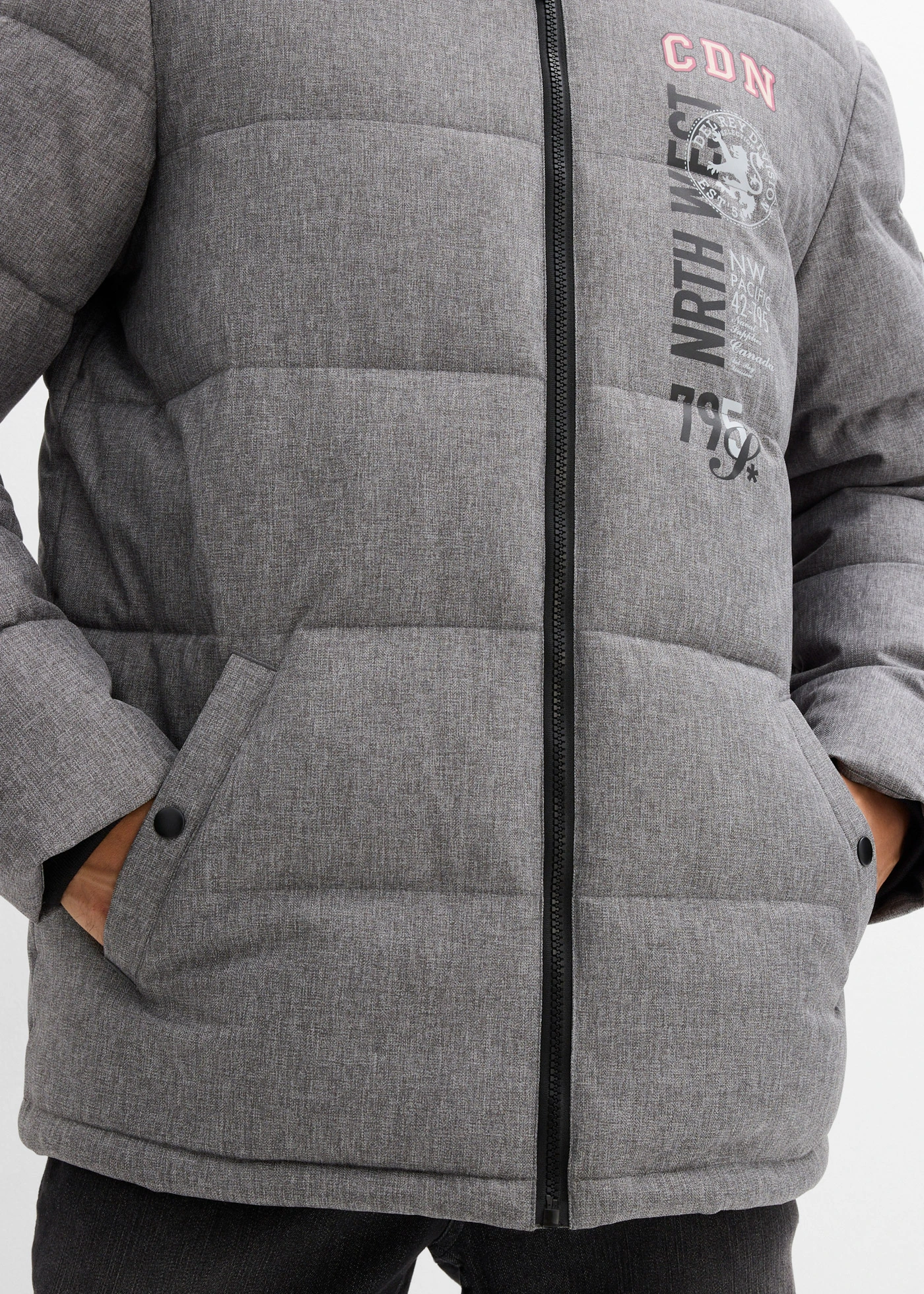 Doudoune chaude à capuche • gris chiné • Boutique bonprix