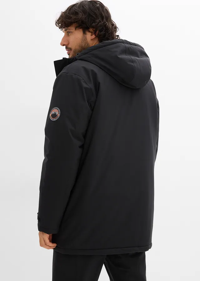 Hybride thermo outdoor jas met doorgestikte voering, Kleur: zwart