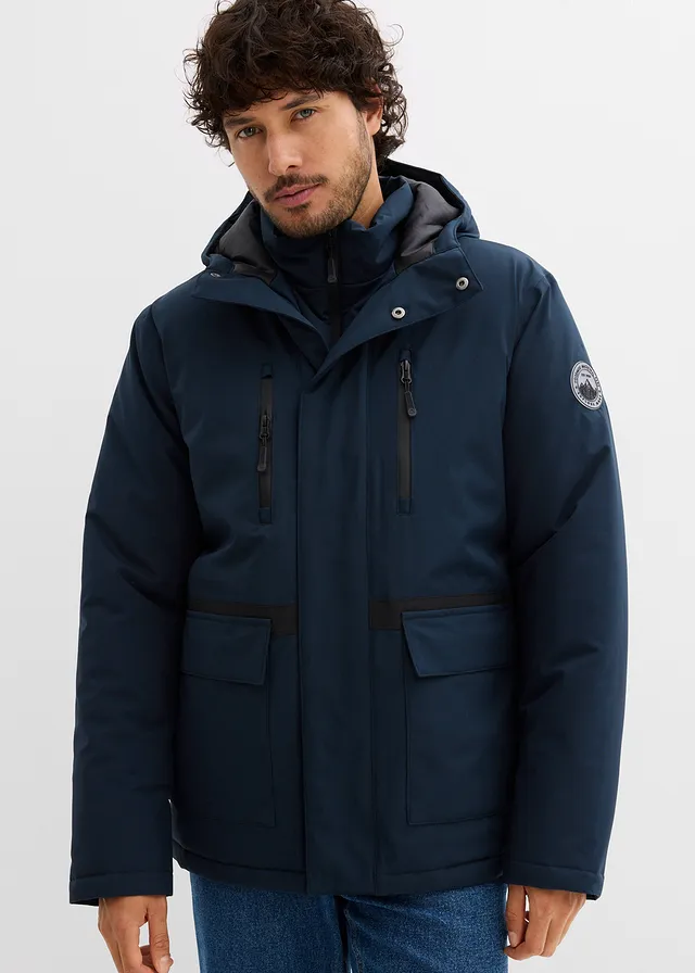 Parka d’hiver imperméable et coupe-vent, Couleur: bleu foncé