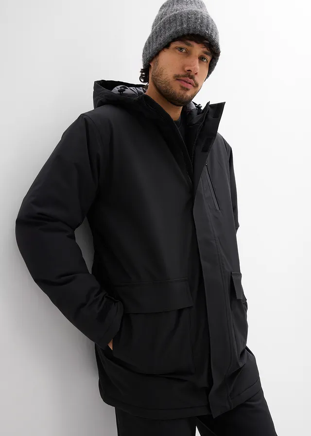 Waterafstotende outdoor parka met doorgestikte voering • zwart • product-page.page-title-suffix