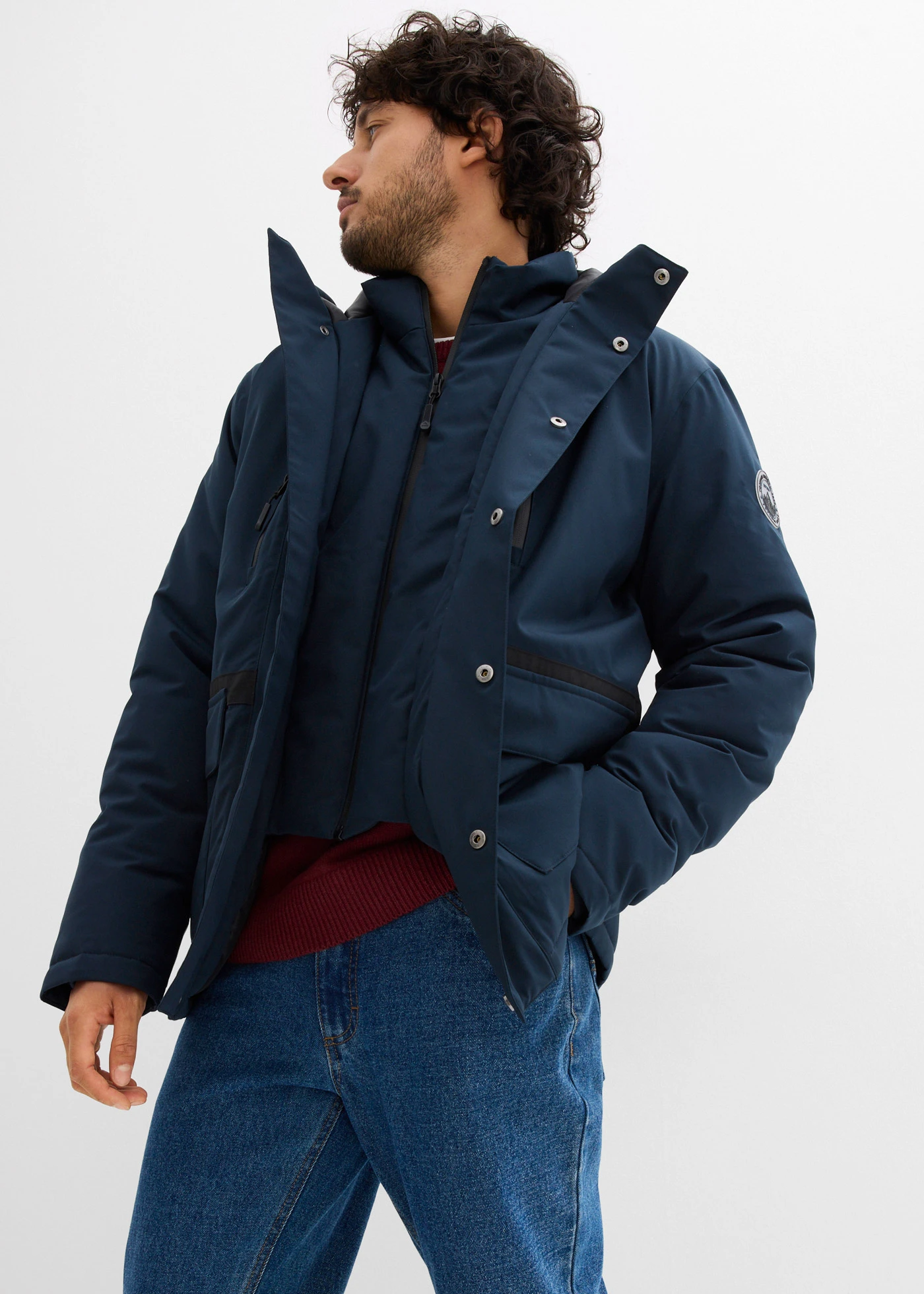 Parka d’hiver imperméable et coupe-vent • bleu foncé • Boutique bonprix