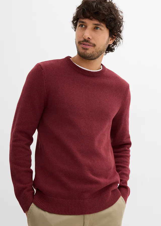 Pull en fine maille, coton recyclé majoritaire • rouge érable • product-page.page-title-suffix