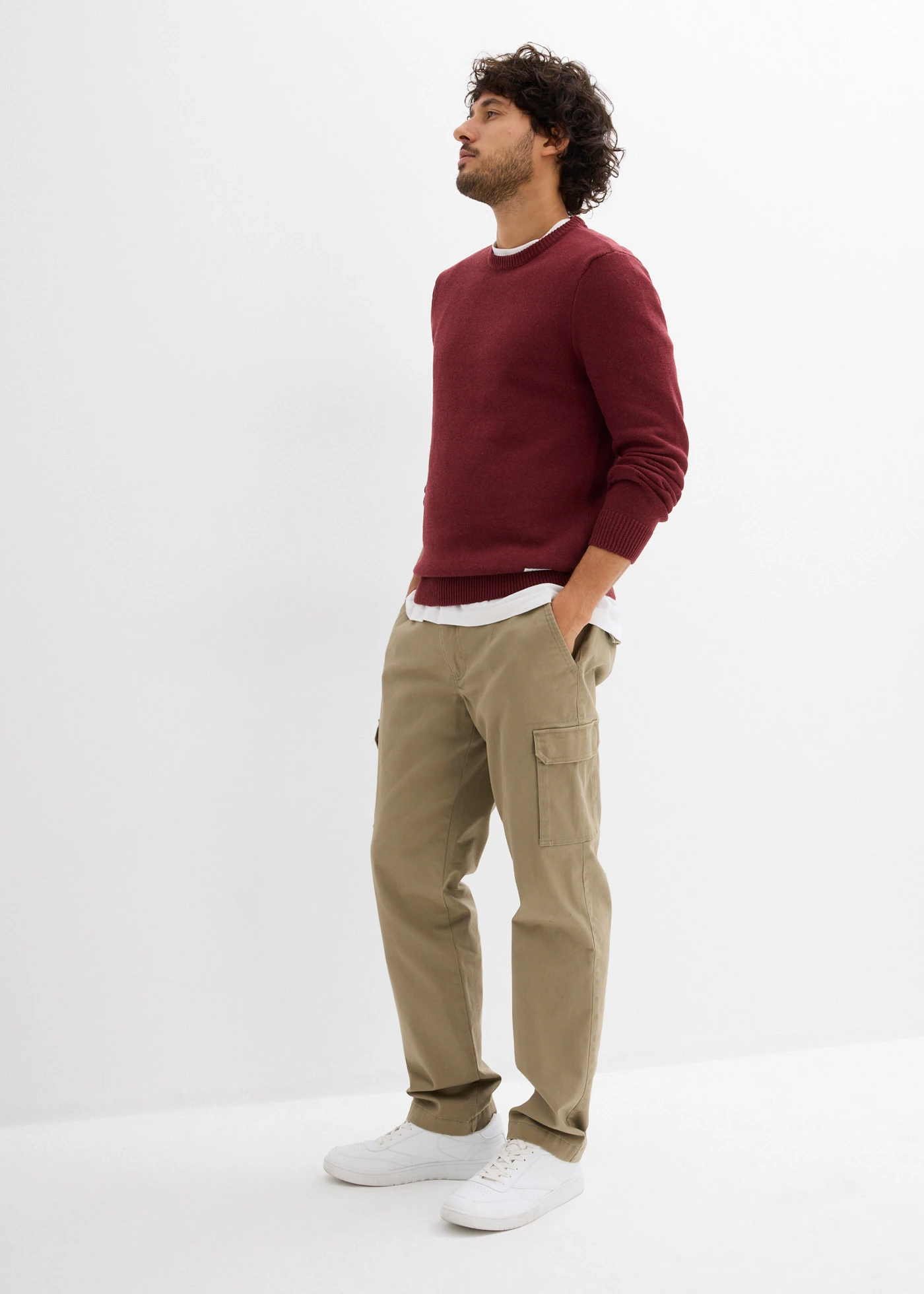 Svetr z jemné pleteniny s recyklovanou bavlnou • javorově červená • bonprix obchod