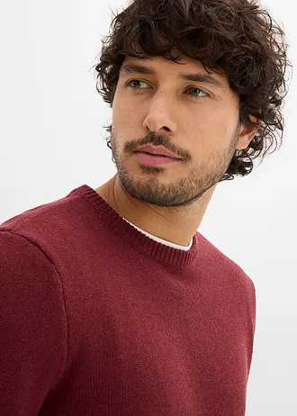 Svetr z jemné pleteniny s recyklovanou bavlnou • javorově červená • bonprix obchod