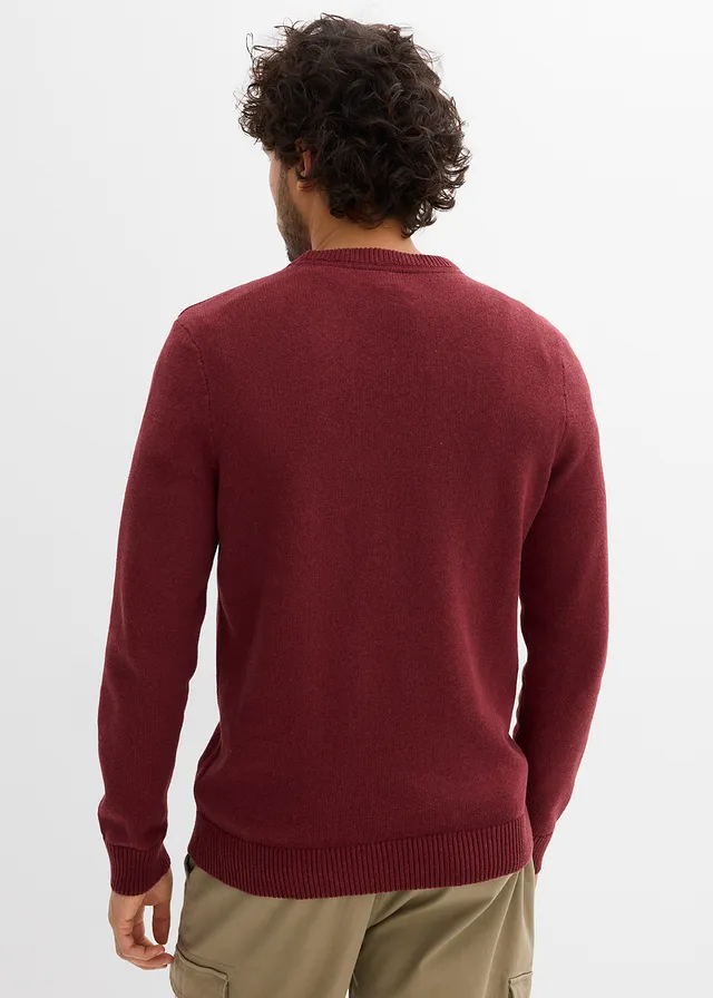 Pull en fine maille, coton recyclé majoritaire • rouge érable • product-page.page-title-suffix