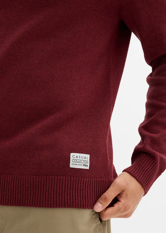 Pull en fine maille, coton recyclé majoritaire • rouge érable • product-page.page-title-suffix