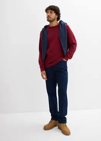 Pulover din tricotaj fin din amestec moale de bumbac • roşu • magazin bonprix