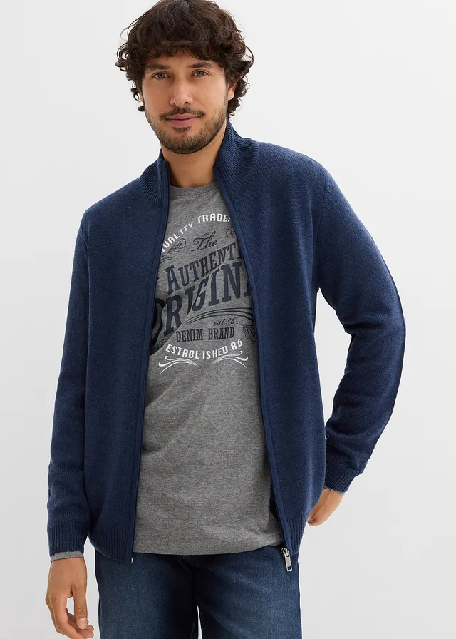 Gilet zippé en fine maille • bleu foncé • product-page.page-title-suffix