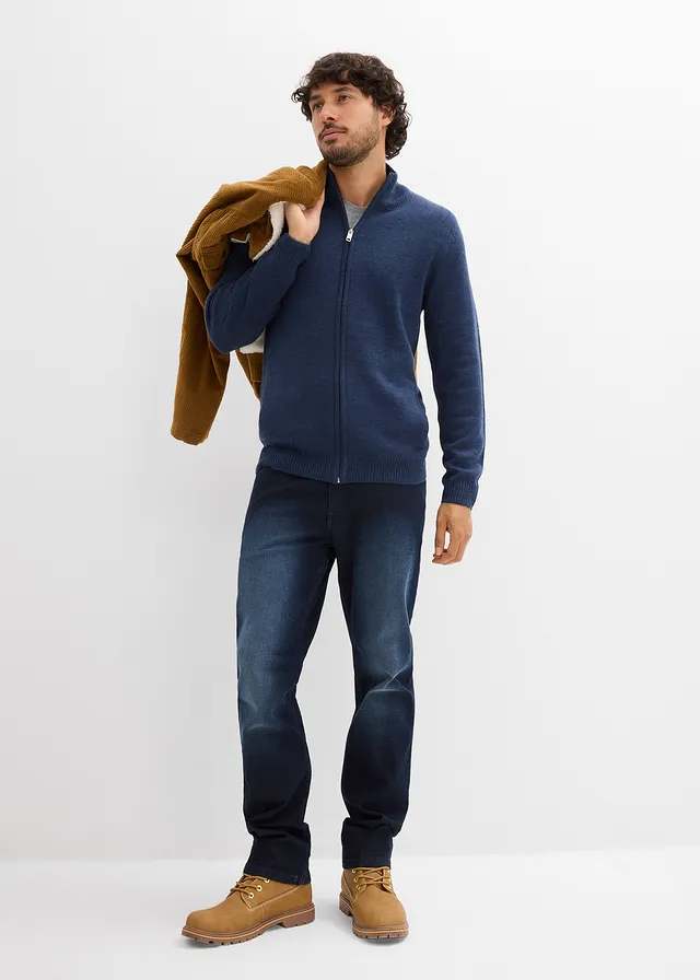 Cienki kardigan ciemnoniebieski denim