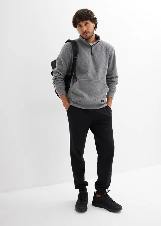 Fleece trui met opstaande kraag • grijs gemêleerd mêlee • product-page.page-title-suffix