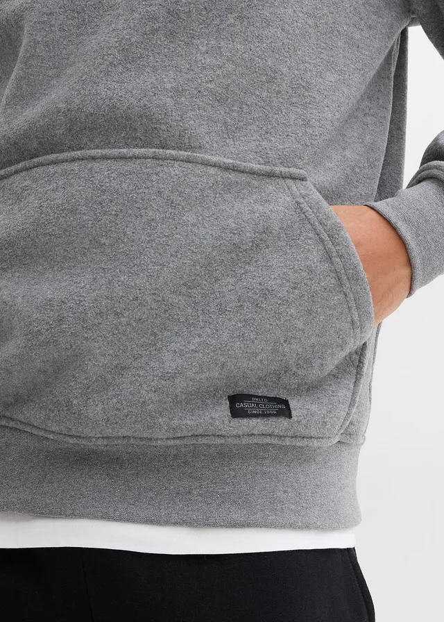 Fleece trui met opstaande kraag • grijs gemêleerd mêlee • product-page.page-title-suffix