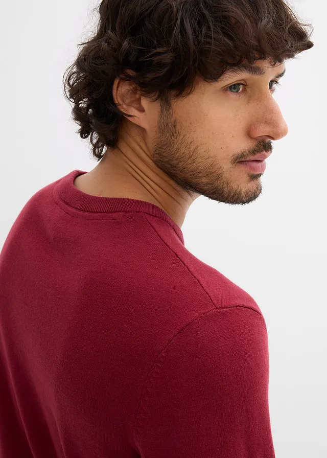 Pull doux en fine maille de coton majoritaire • rouge prune • product-page.page-title-suffix