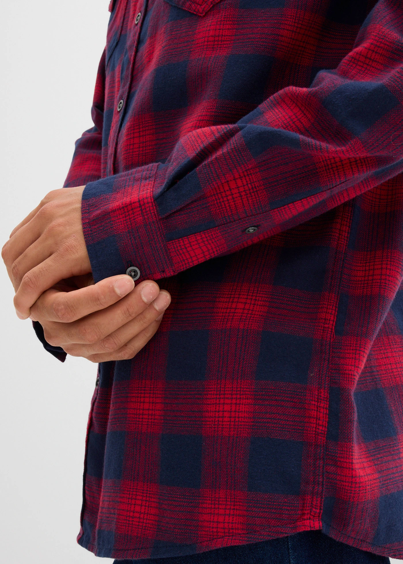 Flanelová košile z čisté bavlny • červeno-tmavě modrá kostkovaná • bonprix obchod