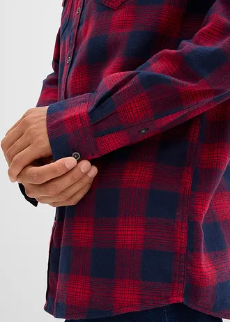 Flanelová košile z čisté bavlny • červeno-tmavě modrá kostkovaná • bonprix obchod