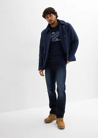 Strečové džíny v pohodlném střihu Regular Fit, Straight, barva: tmavě modrý denim