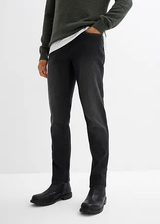 Comfortabele slim fit jeans, straight • zwart denim • bonprix online shop