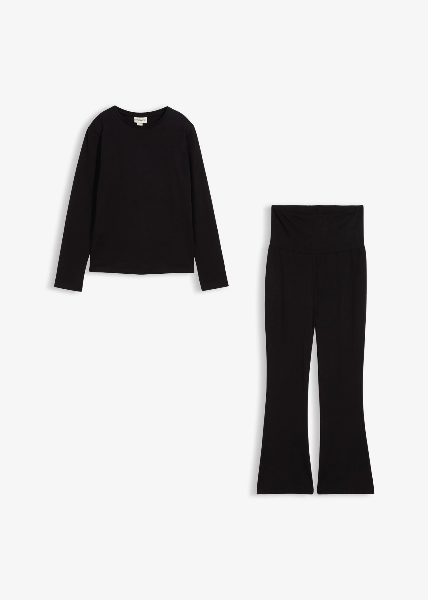 T-shirt manches longues et pantalon en jersey (ens. 2 pces) • noir • Boutique bonprix