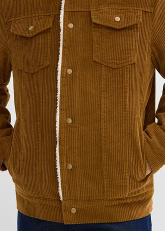 Manšestrová bunda s medvídkovou flísovou podšívkou • koňakově hnědá • bonprix obchod