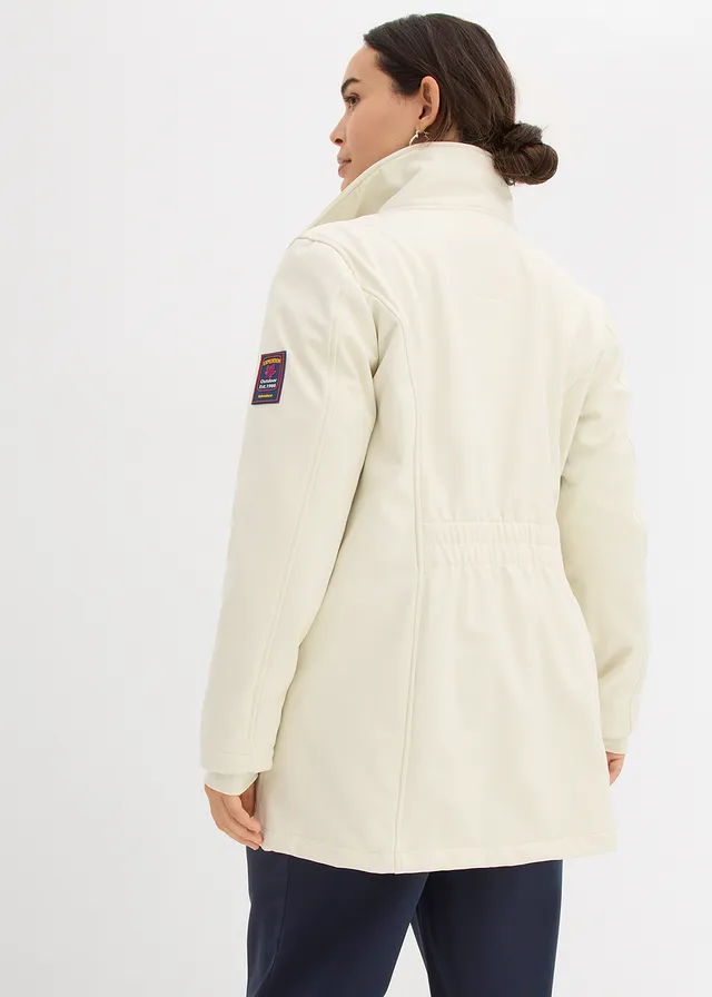 Lange stretch softshell jack, waterafstotend, Kleur: beige