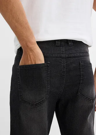 Könnyű Slim Fit farmer, Straight • fekete denim • bonprix áruház
