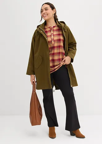 Tuniková halenka z flanelu, barva: švestkově červená kostka