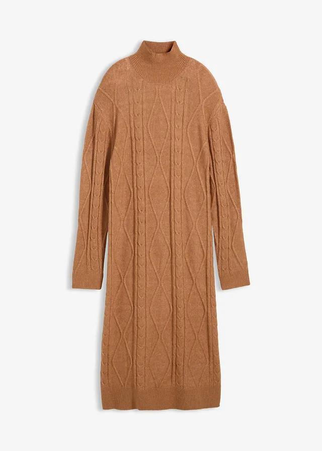 Rochie tricotată din material cu torsade