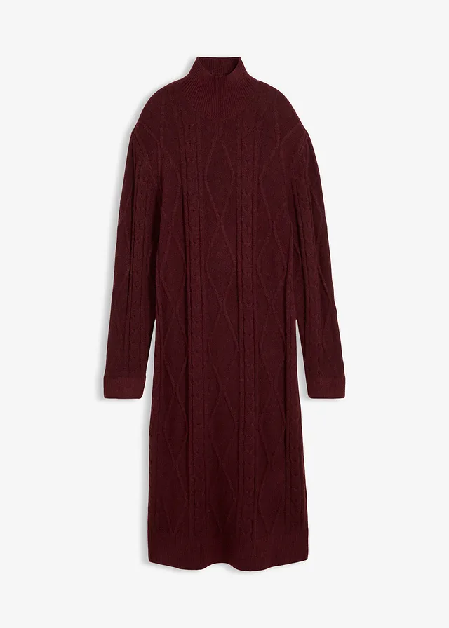 Rochie tricotată din material cu torsade