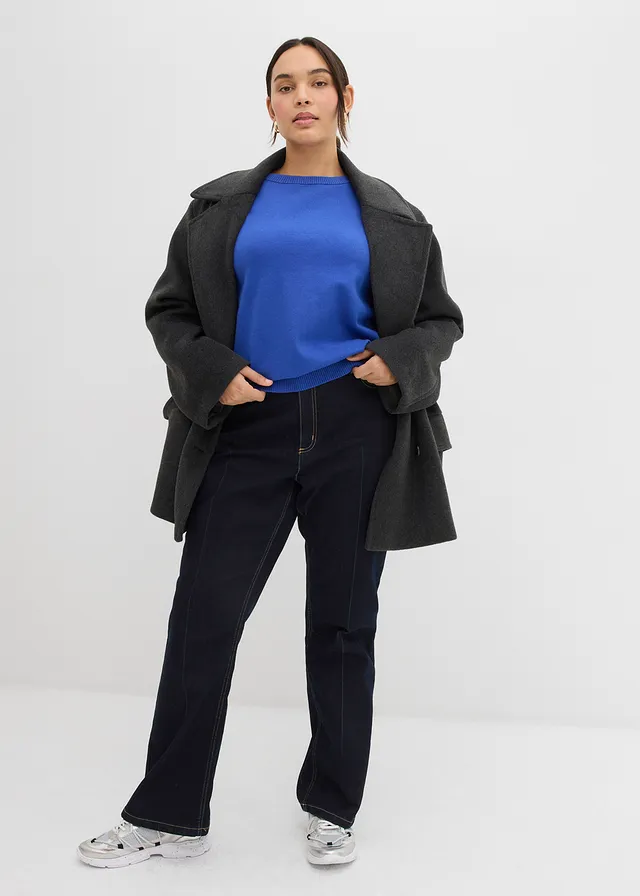 Pull en fine maille, Couleur: bleu brillant