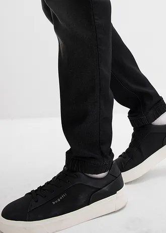 Regular fit jogging jeans met elastische tailleband, straight • zwart denim • bonprix online shop