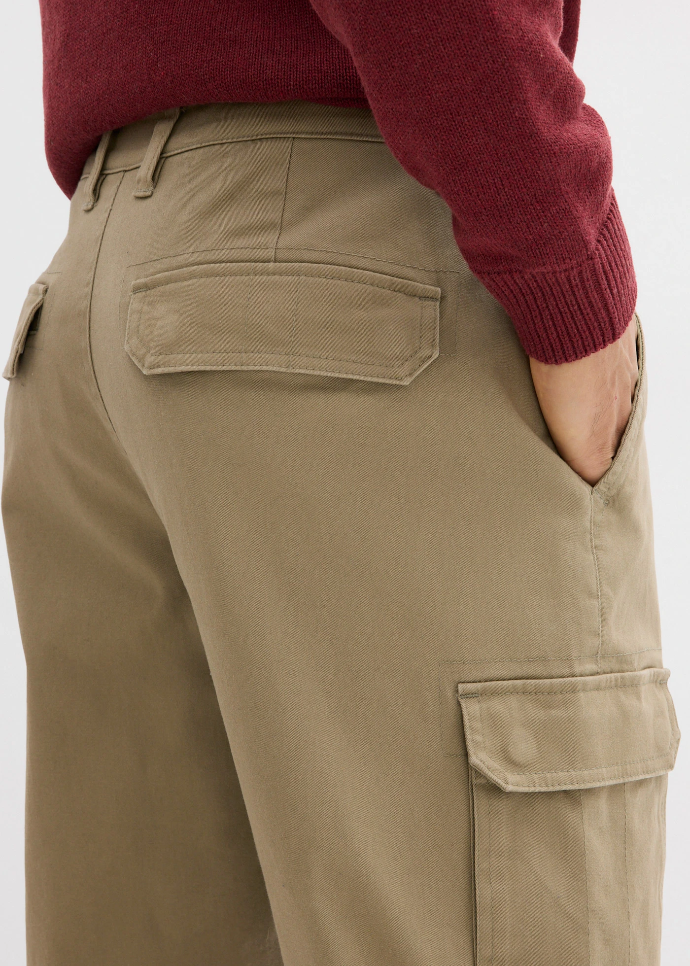 Strečově cargo termokalhoty Regular Fit, Straight • nová khaki • bonprix obchod