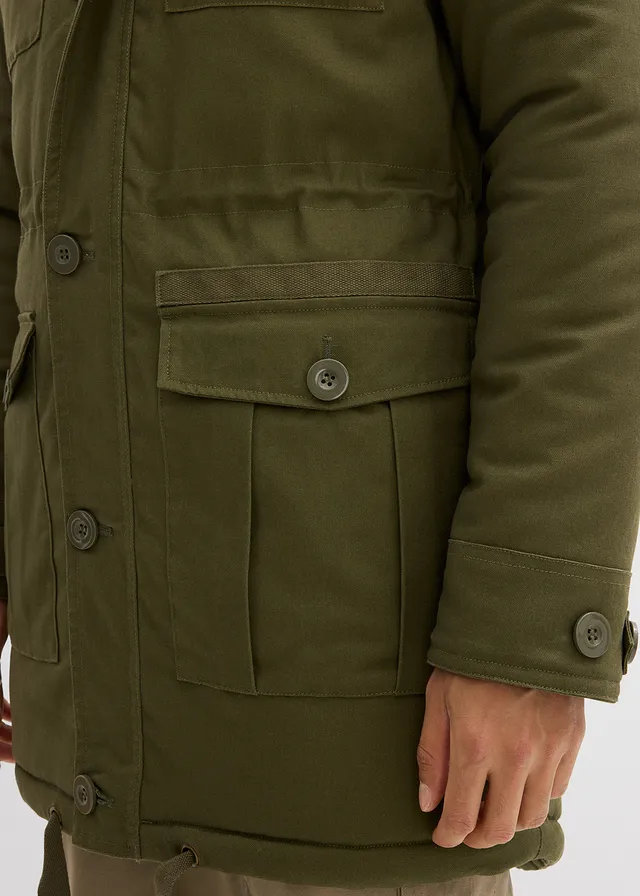 Parka d’hiver style militaire à doublure sherpa douce • olive foncé • product-page.page-title-suffix